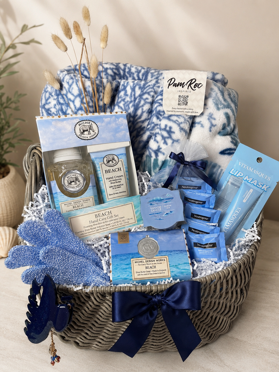 A-001 | Coastal Comfort Spa Gift Basket | Luxury Beach-Themed Self-Care Gift